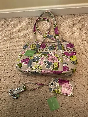 Vera Bradley Little Betsy Watercolor Tote Handbag + Key Holder + Luggage Tag NEW • $35