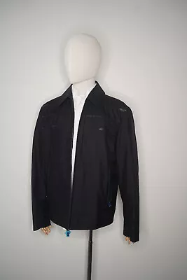 New ZILLI $8600 Jingle Black 100% Silk Lambskin Detail Jacket Bomber 54 • $2695