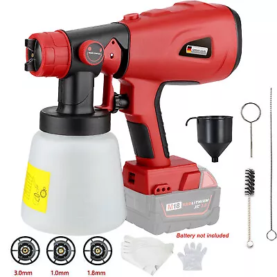 Cordless Paint Spray Gun FOR Milwaukee 18V Battery Powered Brushless Motor 800ML • $53.89