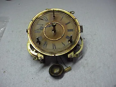 Antique E N Welch 8 Day T&S Black Mantle Clock Movement & Dial Parts Repair A • $45