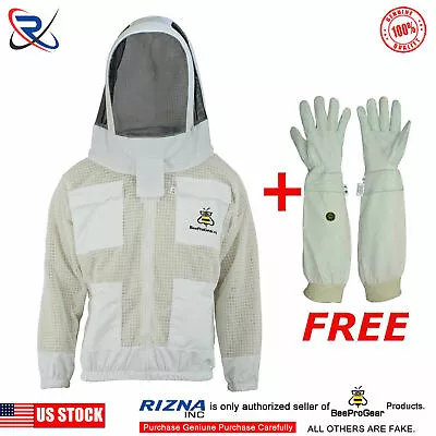 $72.99 • Buy 3 Layer Beekeeping Jacket Bee Outfit Ventilated Protective Astronaut Veil Hat-01