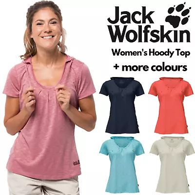 Jack Wolfskin Women's Travel Hoody Top Hoodie T Shirt Comfortable Tee • £16.91