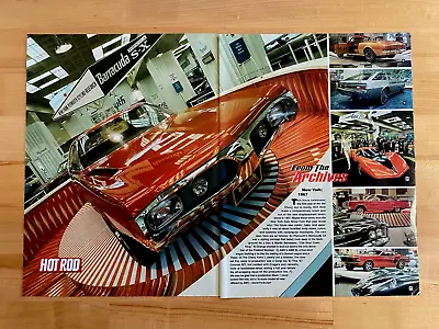 2002 Original Print 2 Page Pictoral 1967 New York Auto Show Barracuda Mustang • $5.99