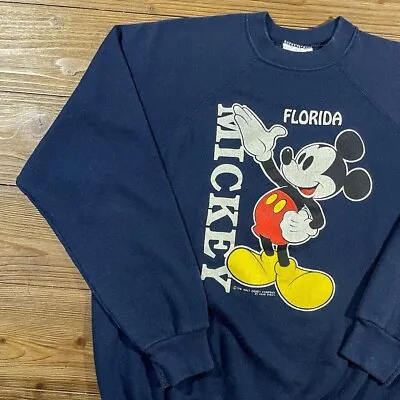 Vintage 90s Mickey Mouse Florida Disney Velva Sheen Sweatshirt Size Large • $24.99
