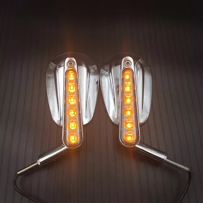 $69 • Buy Rear View Muscle Chrome Mirrors W/ LED Turn Signal For Harley VROD VRSCF 2009-17