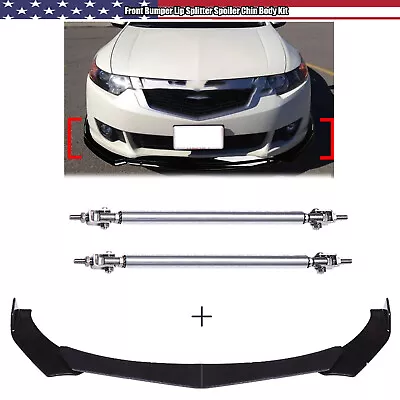 For Acura TSX 2009-2014 Front Bumper Spoiler Lip Splitter Body Kit Glossy Black • $39.99