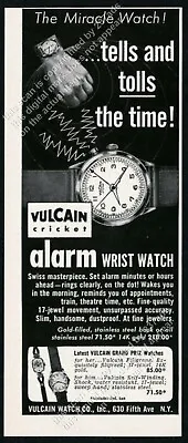 1950 Vulcain Cricket Alarm Watch Photo Vintage Print Ad • $8.09