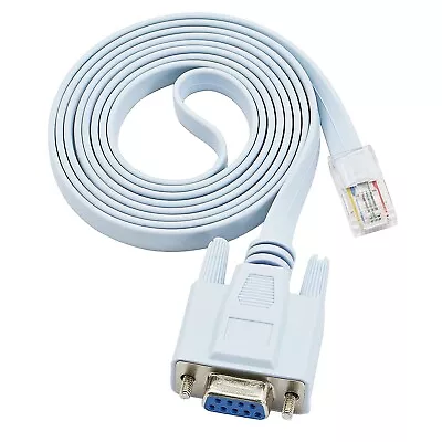 £4.99 • Buy 1.5m Female DB9 Serial RS232 To Ethernet RJ45 Cisco Console Cable Adapter
