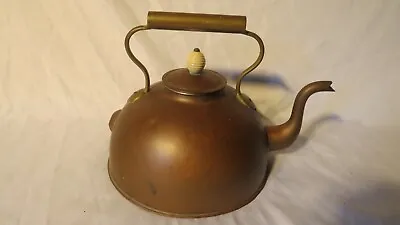 Vintage Antique Electric Teapot Kettle Copper Brass Stove Top • $79.95
