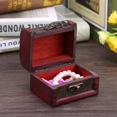 Classical Wooden Jewelry Necklace Bracelet Storage Box Chest Case Holder AGS • $15.32