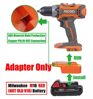 1x Adapter Milwaukee M18 RED Li-Ion Batteries To AEG & RIDGID 18v Cordless Tools • $19.98