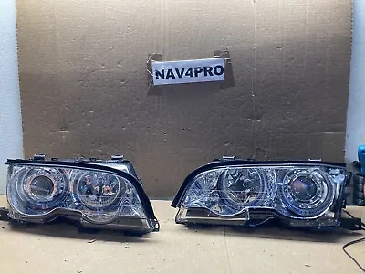 FIT 00-03 BMW E46 3-Series 2-DR Coupe Chrome LED DRL Halogen Headlight Pair#H257 • $170.20