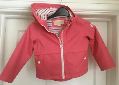 MICHAEL KORS GIRLS PINK DESIGNER Rain COAT Anorak~ Size 4 Years~MK Logo~VGC • £11.99