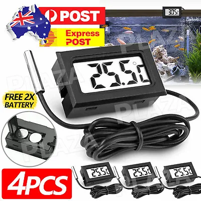 $9.95 • Buy 4x LCD Digital Thermometer For Fridge/Freezer/Aquarium/FISH TANK Temperature AU