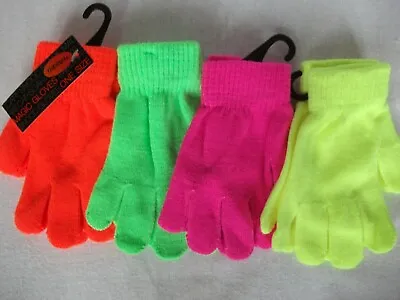 Handy Gloves : 1 Pr Neon Magic Gloves In 4 Cols  For 6 - 11 Yrs (approx) • £2.69