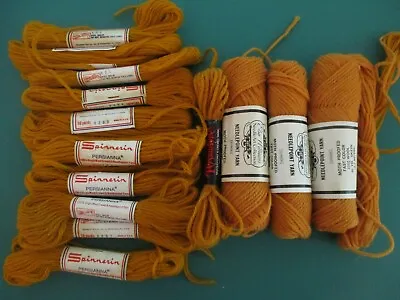 Huge Lot Tapestry Needlepoint Crewel Wool Yarn Gold Yellow Elsa Williams • $14.95