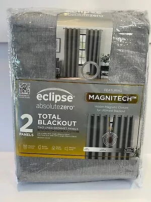 Eclipse Absolute Zero Blackout Curtain Panels Total: 104x84  Grey 2-PANELS • $22.99