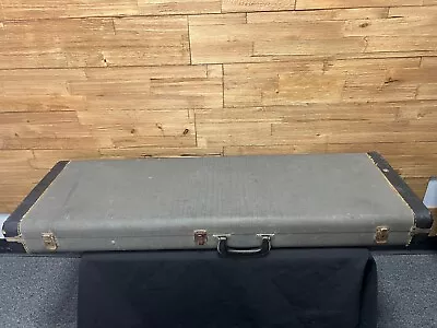 Vintage Hard Shell Guitar Case Grey W/Yellow Interior. Fits Strat Tele Mustang • $100