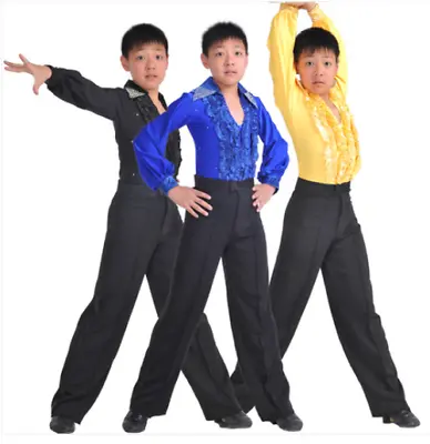 Long Sleeve Dress Shirts Boys Dance Wear Latin Dancing Mens Morden Lace Ballroom • £69.50