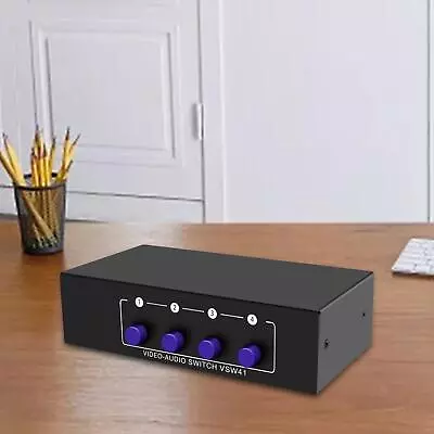 4 Way AV Switch RCA Switcher For DVD Player CD Player DVD Stereo Speaker • £17.36