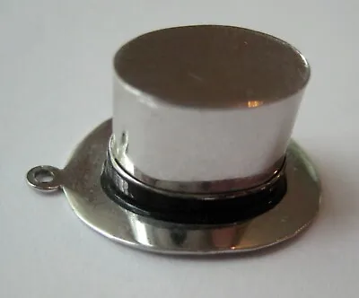 VINTAGE Sterling Magician TOP HAT Silver Bracelet Charm • $12