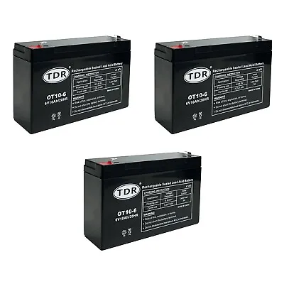 3x KIDS RIDE ON 6 Volt 10AH-20HR Rechargeable Sealed Lead Acid Battery • $80.96