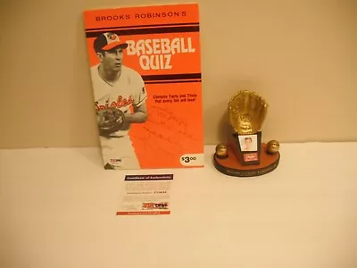 Brooks Robinson Mini Gold Glove Display W/signed Baseball Quiz Book PSA/DNA • $79.55