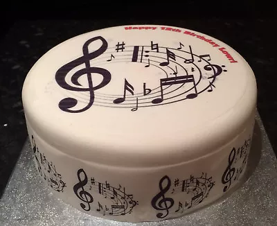 Music Notes Pre-cut Edible Icing Cake Topper Or Ribbon 02 • £5.45