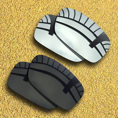 US 2 Pairs Polarized Lenses Replacement For-Oakley Crankcase-Black&Silver Mirror • $15.79