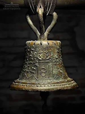 9 1/2  SPANISH COLONIAL BELL Vtg Large Old Antique Bronze Mission Style Decor • $1279