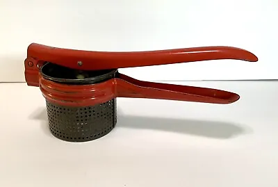 Vintage Potato Masher Ricer All Metal Red Enamel • $12