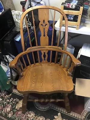 S Bent Brothers Windsor Colonial Maple Wooden Chair Arm Spindle Fan Back Dining  • $100