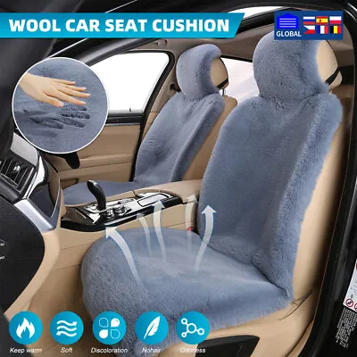 Faux Sheepskin Car Seat Covers For Mercedes-Benz Winter Warm 2Pc Front Cushion • $139.41