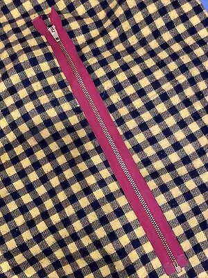 Vintage NOS 15” Conmar Conmatic Separating Brass Zipper Cotton HBT Burgundy • $5