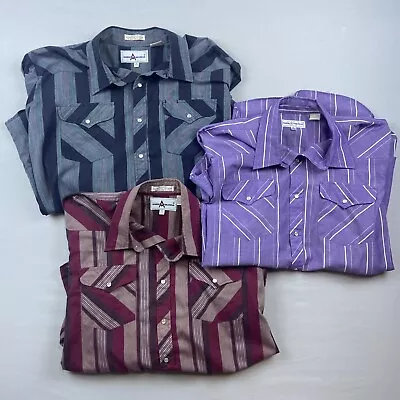 Vintage Diamond Ranchwear Pearl Snap Shirts (3) Men’s XL Bundle Lot Long Sleeve • $39.95