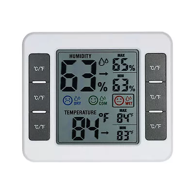 LCD Digital Indoor  Hygrometer Humidity Meter Weather Station A1K0 • £11.49