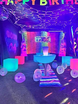 HIRE 6x3 Uv Party Tent Rave Cave Glow In Dark Gazebo Marquee Neon Nightclub Led • £25