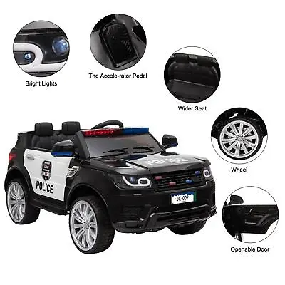 $179.95 • Buy 12V Kids Police Car Ride On SUV Truck Toys Seat Belt With Remote Control Horn