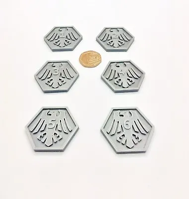£9.97 • Buy 6 Pack Of 40mm Hex Raven Guard Objective Markers Gaming Wargames Ravenguard 40k