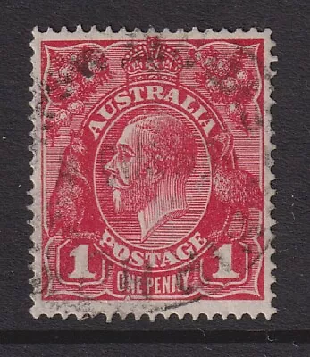 AUSTRALIA  1914: Used 1d Red KGV VARIETY 'secret Mark' B&W 71(4)d Cv $30 • $4