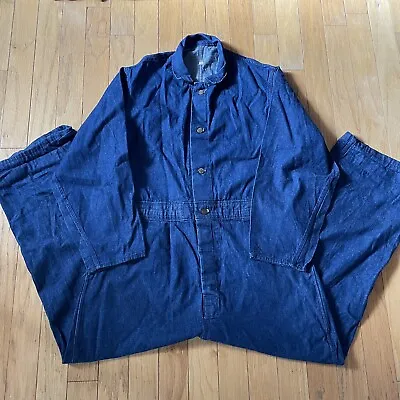 Vintage 1960’s Sanforized Denim Coveralls Jumpsuit Men 42 Medium Canadian • $139