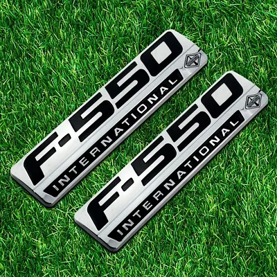 05-10 F-550 F550 International 6.0 7.3 6.7 6.2 Fender Emblem - 2pcs Chrome • $34.99