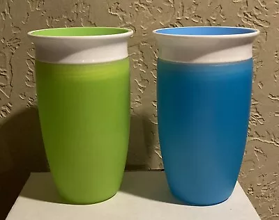 Munchkin Miracle 360 Green/Blue Sippy Cup - 2 Cups 10 Oz Each EUC • $13.99