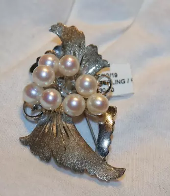 Vintage Sterling Fancy Pearl Pin 14.44 Grams • $24.99