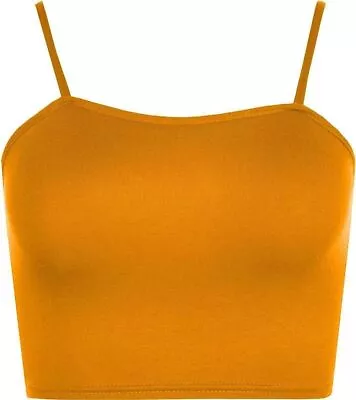 Womens Ladies Sleeveless Strappy Bandeau Plain Camisole Boobtube Bralet Crop Top • £2.75