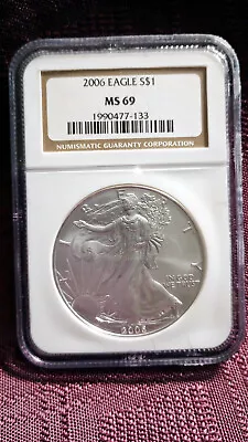 2006 $1 American Silver Eagle NGC MS 69 • $35