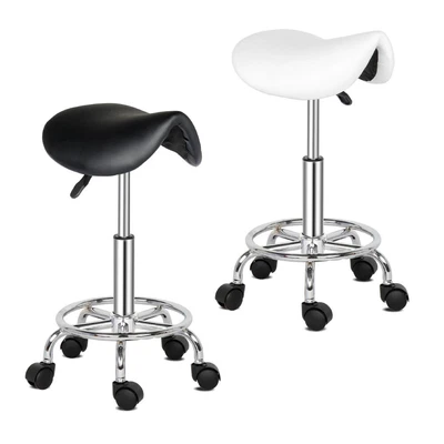 £28.85 • Buy New PU Leather Adjustable Hydraulic Swivel Bar Salon Stool Saddle Spa Chair