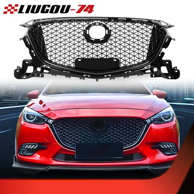 Front Bumper Grille Grill Honeycomb Glossy Black Fit For 2017-2019 Mazda 3 Axela • $78.90