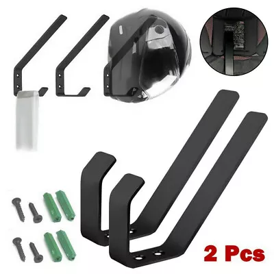 2PCS Wall Mount Motorcycle Bike ATV Helmet Hook Holder Hanger Rack Sturdy Metal • $9.99