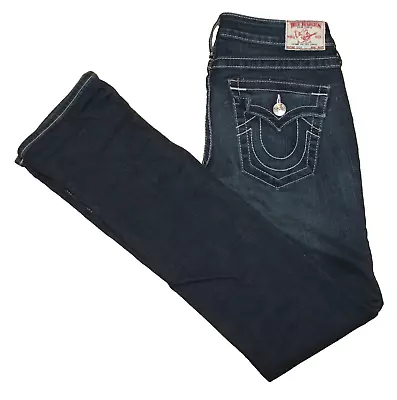 True Religion Billy Jeans Women's Size 27 X 34  Inseam Cotton Stretch Dark Wash • $15.99